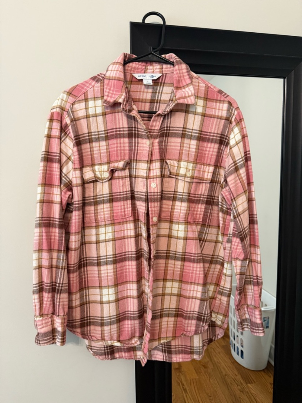 Old Navy Pink Plaid Button-Down Shirt